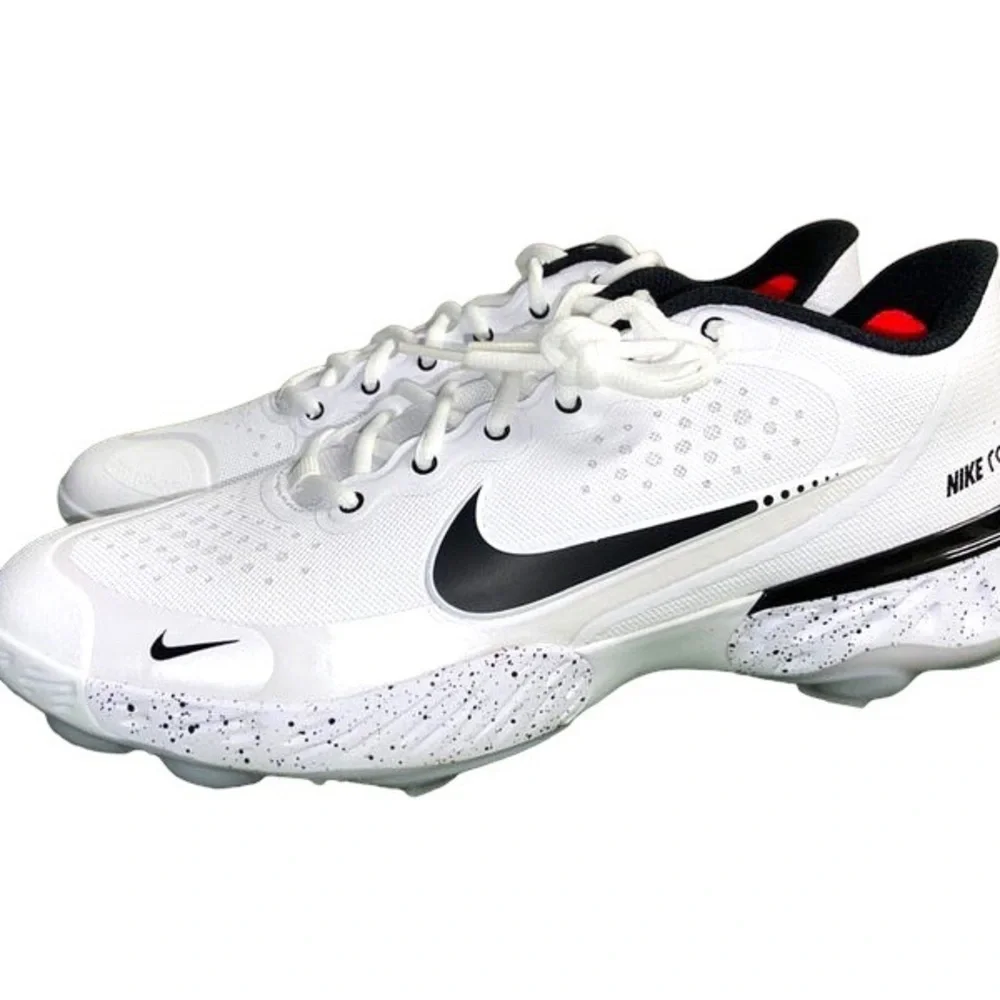 New NIKE Alpha Huarache Elite 3 White Black Metal Spikes Baseball Cleats Mens 14
